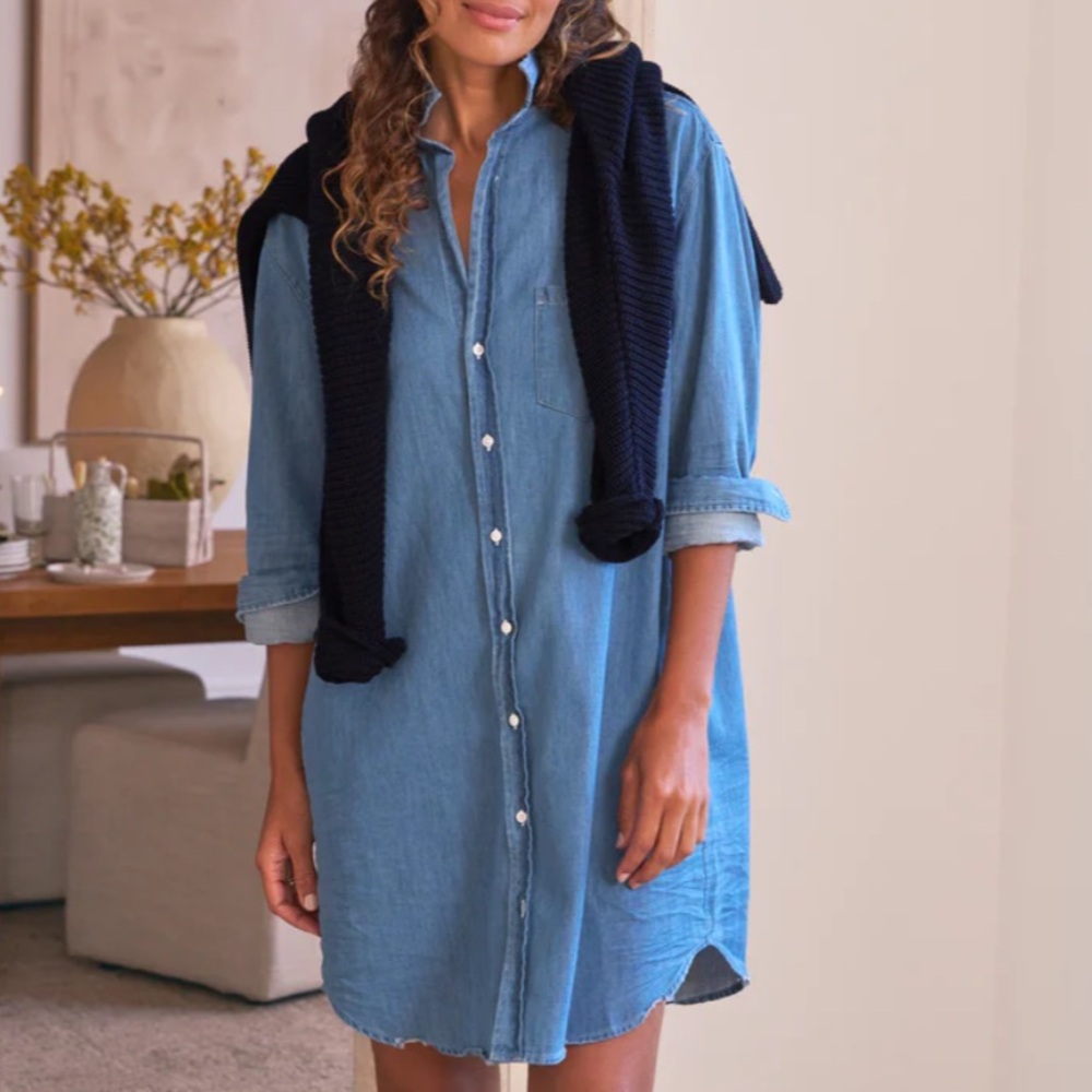 Eileen & Frank Classic Mary Shirt Dress in Denim - Sz Large